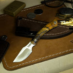 Siren - Spalted Hackberry - Blue Liners - Mosaic Pin