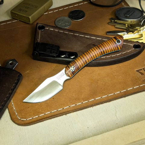 Siren - Stacked Leather - Turqoise G10 Liners - Mosaic Pin