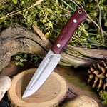 ATK Ranger - Double Red Canvas Micarta - White Liners - White Pins