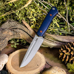ATK Ranger - Blue Richlite - Natural Canvas Micarta Liners and Pins