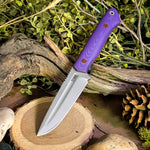 ATK Ranger - Violet Linen Micarta - Natural Canvas Micarta Liners and Pins