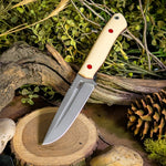 ATK Ranger - Ivory Linen Micarta - Red Liners - Red Pins