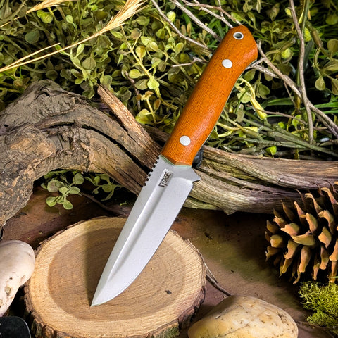 ATK Ranger - Natural Canvas Micarta - Tiffany Blue Liners - Aluminum Pins