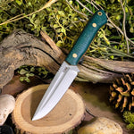 ATK Ranger - Evergreen Burlap - Natural Canvas Micarta Liners - Brass Pins