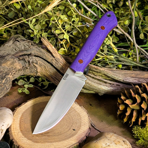 Ranger - Violet Linen Micarta - Natural Canvas Liners and Pins