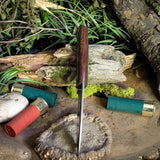 ARTEMIS EDC - Green Canvas Micarta - Red Liners - Mosaic Pins