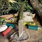ARTEMIS EDC - Vintage Green Linen Micarta - Red Liners - Mosaic Pins