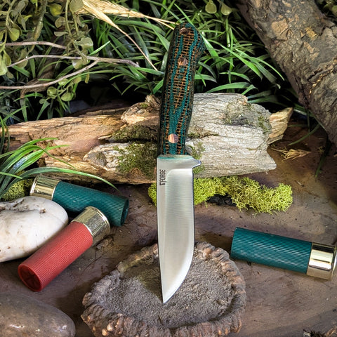 ARTEMIS EDC - Druid Burlap - Green Liners - Copper Pins