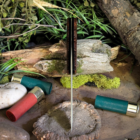 ARTEMIS EDC - Stacked Leather - Thick Black Liners - Mosaic Pins