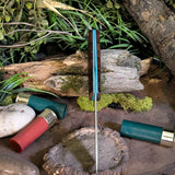 ARTEMIS EDC - Stacked Leather - Turquoise G10 Liners - Mosaic Pins