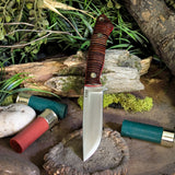ARTEMIS EDC - Stacked Leather - Thick Red Liners - Mosaic Pins