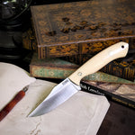 Catalyst - Ivory Linen Micarta - Red Liners - Mosaic Pins