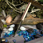 Kingfisher - Ivory Linen Micarta - Red Liners - Mosiac Pins