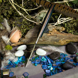 Kingfisher - Evergreen Burlap Micarta - Natural Canvas Liners - Brass Pins