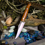 Kingfisher - Vintage canvas Micarta - Purple Linen Liners - Aluminum pins