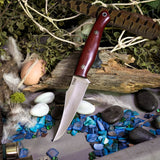Kingfisher - Red Linen Micarta - Black Canvas Micarta Liners - Mosaic Pins