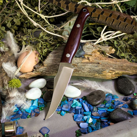Kingfisher - Burgundy Canvas Micarta - White Liners - Aluminum Pins