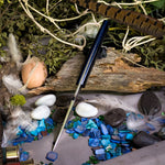 Kingfisher - Black Canvas Micarta - Blue Liners - Brass Pins