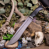 Revenant Bowie - black canvas micarta - Tiffany blue and black micarta - black micarta pins