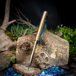 Avalon Hunter -Dark Blue Curly Maple - Thick Vintage Canvas Liners - Butterscotch Pins