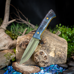 Avalon Hunter -Dark Blue Curly Maple - Thick Vintage Canvas Liners - Butterscotch Pins