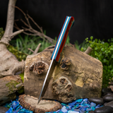 Avalon Hunter - Mexican Blanket - Blue Glow and Black Canvas Micarta Liners - Mosaic Pins