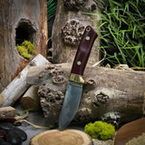 Dillinger Prototype - Maroon Linen Micarta/ White, Natural Canvas Liners