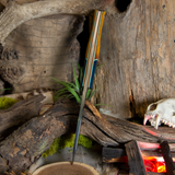 Arctic Hunter - Vintage canvas micarta - Liberty Wood bolster - Tiffany Blue and Natty Liners - Tiffany Blue pins