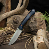 Artemis Hunter - Blue Richlite - Thick Vintage Canvas and Blue Liners - Natural canvas micarta pins