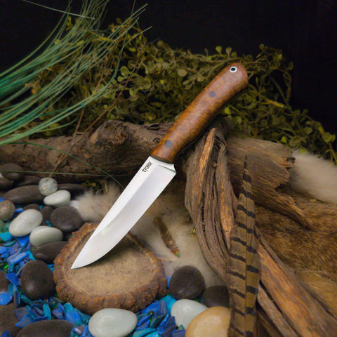 Custom forged hunter - concinna burl - black canvas liners - black pins