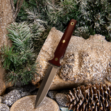 Rook - Maroon Linen Micarta - Black Liners - Brass and Mosaic Pins