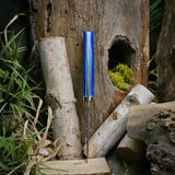 Classic drop point hunter - Blue g10 - white and blue glow liners - aluminum pins