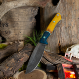 Arctic Hunter - Vintage canvas micarta - Liberty Wood bolster - Tiffany Blue and Natty Liners - Tiffany Blue pins