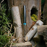 Classic drop point hunter - double black linen Micarta - turquoise spacer - aluminum pins