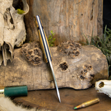 Arctic EDC - Spalted Hackberry - Black and Blue Liners - Black pins