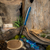 Pelter - Blue Burlap - Natural Canvas Liners - Brass Pins