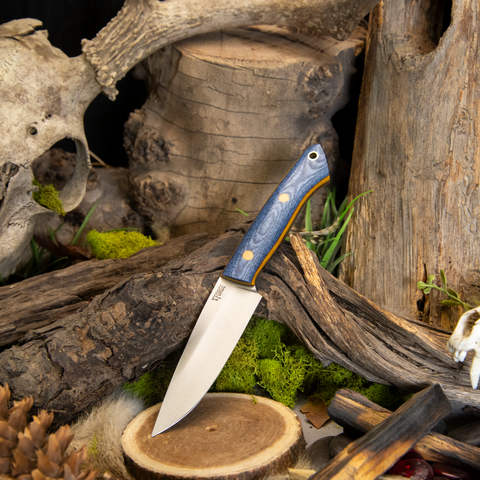 Swift - Denim Linen Micarta - Thick Natural Canvas Liners - butterscotch pins