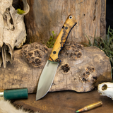 Arctic EDC - Spalted Hackberry - Black and Blue Liners - Black pins