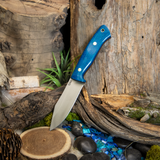 Pelter - Blue Burlap - Natural Canvas Liners - Brass Pins