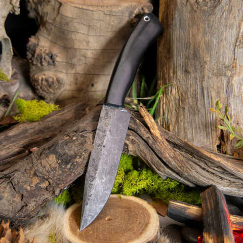 Custom Forged Fighter - Black Richlite - Black Canvas Liners - Black Pins