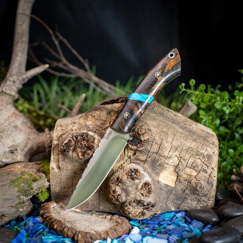 Custom hunter - Spalted Maple - Black Canvas Liners - Mosaic Pins