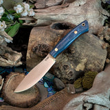 Prototype North Star - Blue Denim Micarta - Thick Natural Canvas Liners - Brass Pins