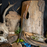 Forged Camp Chopper - Spalted Tamarind - Red and Black Liners - Mosaic Pins