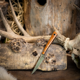 Sliver - Natural Canvas Micarta - Blue Liners - Steel Pins