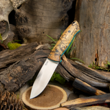 Bobcat - Spalted Tamarind - Turquoise G10 - Black Pins