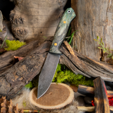 Prototype Pelter - Black and Green OSburl - Thick Black Canvas Liners - Butterscotch pins