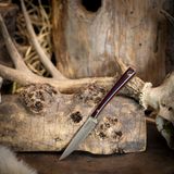 Sliver - Double Red Canvas Micarta - Vintage Natural Liners - Steel Pin