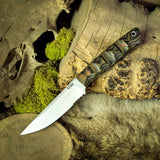 Jawbone - black and natural canvas micarta - black liners - natural canvas pins