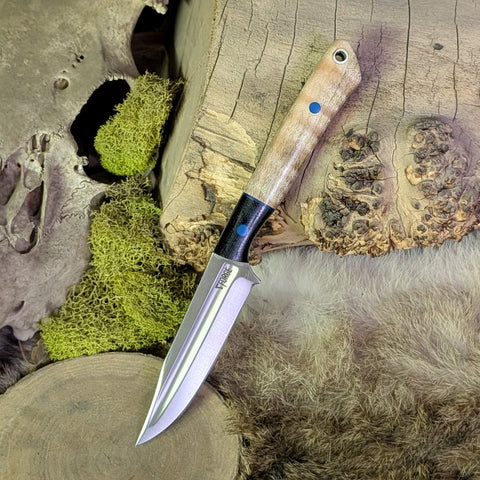 Pocket Bowie - black canvas and curly maple