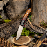 Grand Pappy - Desert Ironwood - Black  Canvas Micarta Bolster - Red and Black Liners - Mosaic Pins